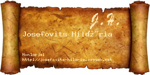 Josefovits Hilária névjegykártya
